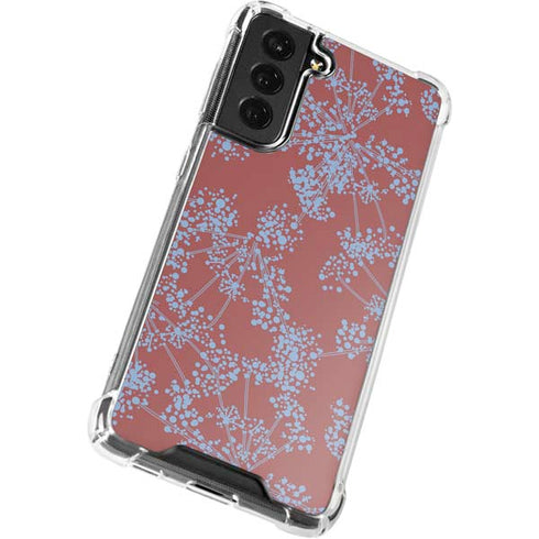 Airy Blue Floral Galaxy S21 FE Clear Case
